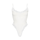 COTTON LACE CAMI BODYSUIT | MARBLE