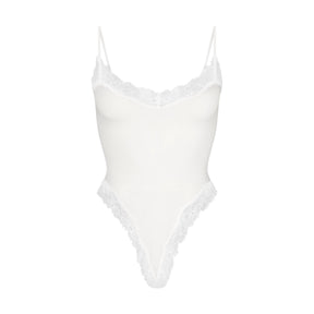 COTTON LACE CAMI BODYSUIT | MARBLE