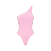 COTTON TWIST ONE SHOULDER BODYSUIT | COTTON CANDY