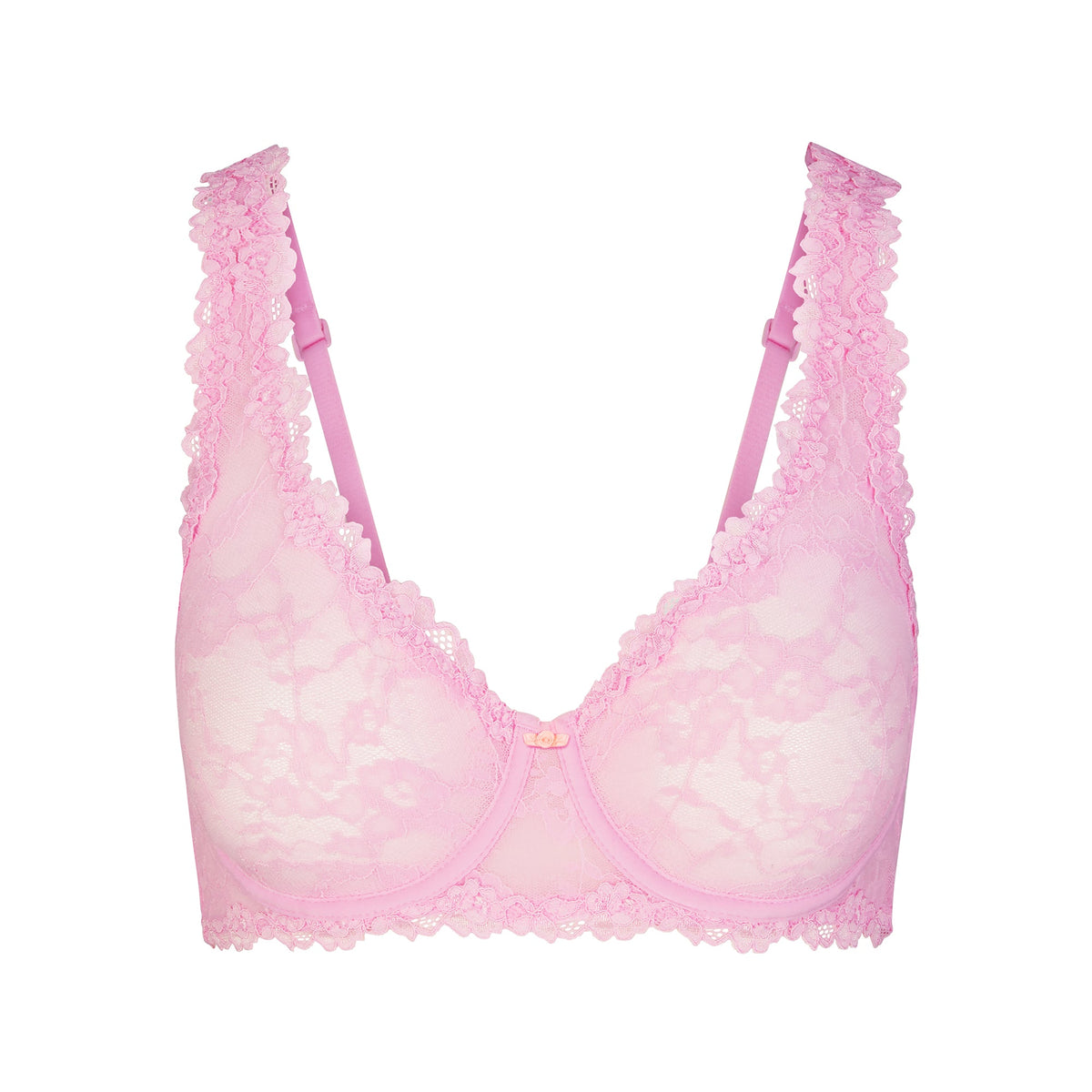 STRETCH LACE UNLINED FULL COVERAGE BRA | COTTON CANDY