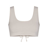 COTTON FLEECE BRALETTE | STONE