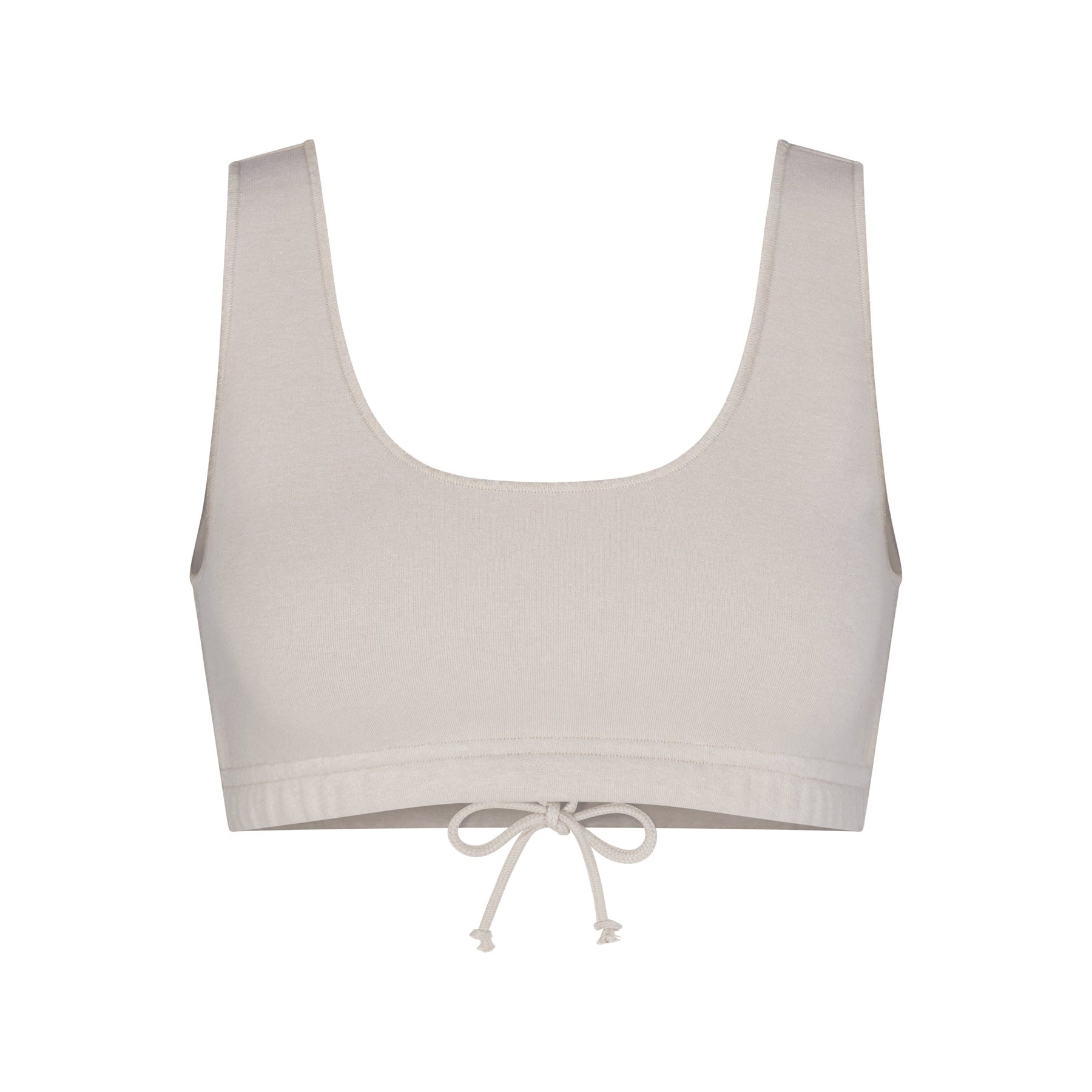 COTTON FLEECE BRALETTE | STONE
