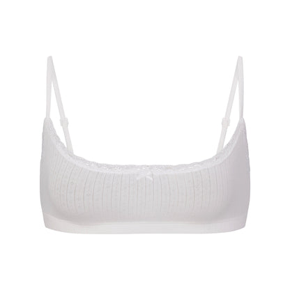 Lightweight Cotton Pointelle Scoop Bralette