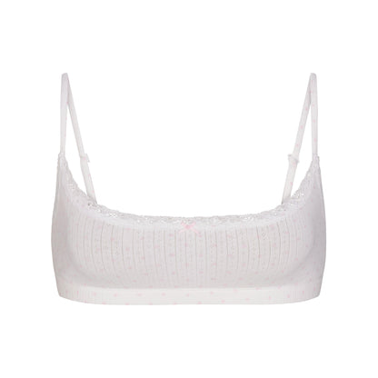Lightweight Cotton Pointelle Scoop Bralette