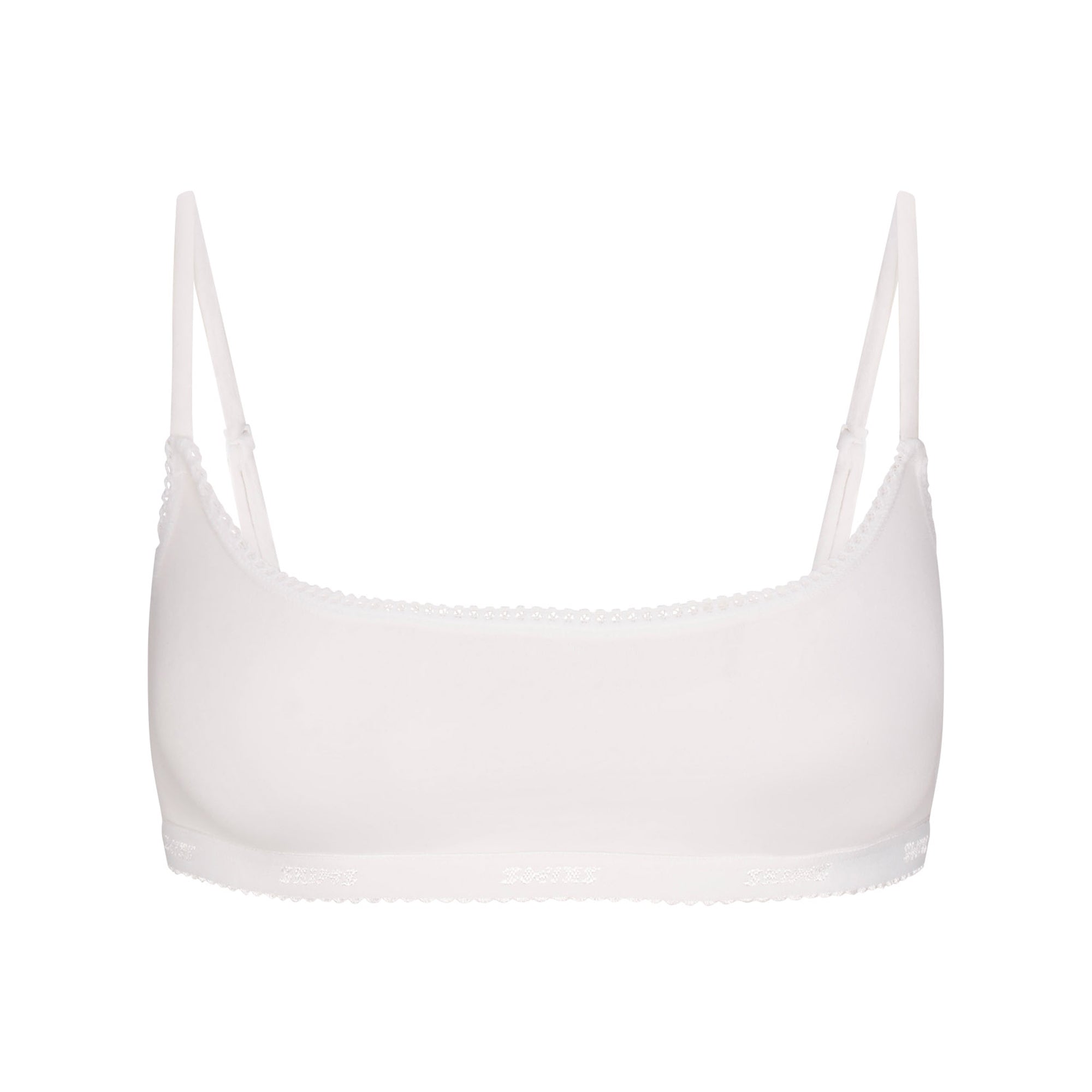 Lightweight Cotton Logo Picot Scoop Bralette