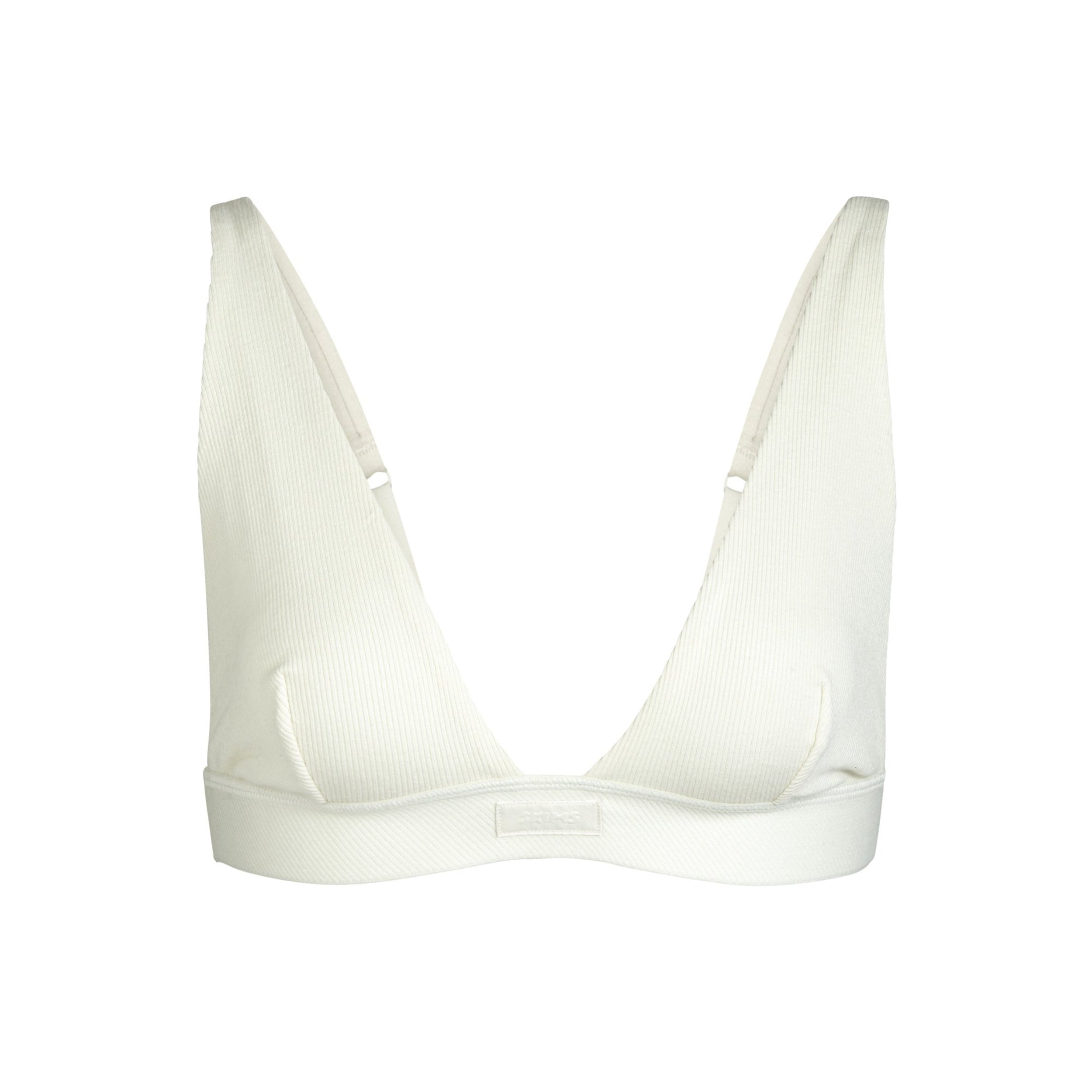 Cotton Rib Plunge Bralette