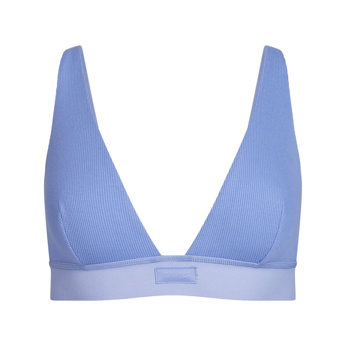 COTTON RIB PLUNGE BRALETTE | BLUE VIOLET