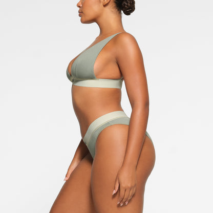 Cotton Rib Plunge Bralette