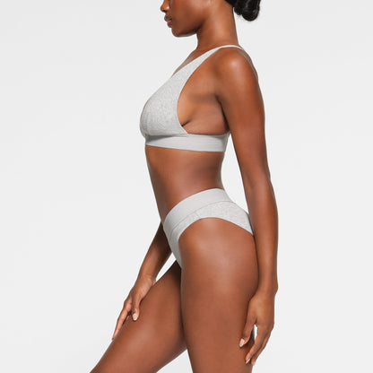 Cotton Rib Plunge Bralette