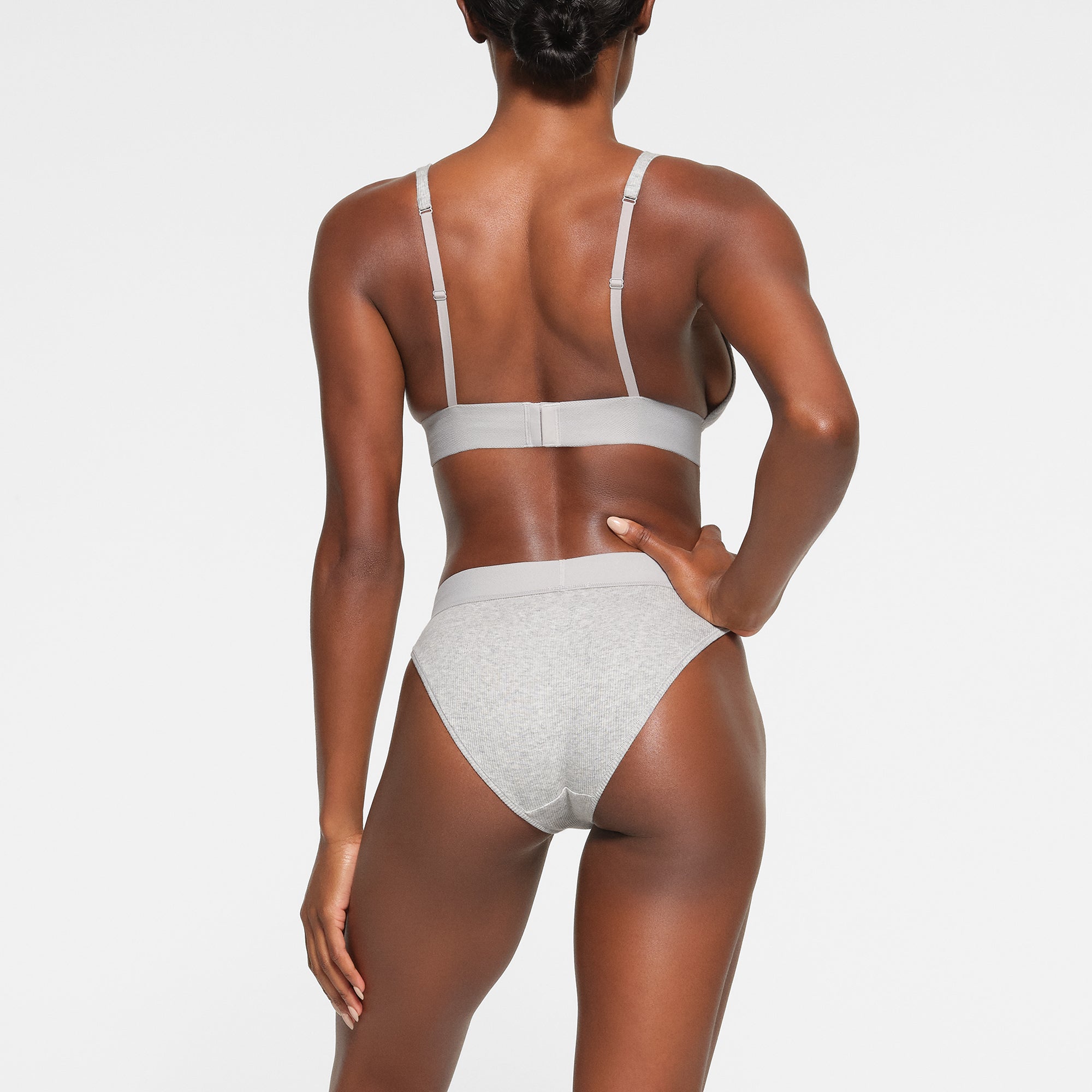 Cotton Rib Plunge Bralette