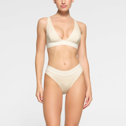 Cotton Rib Plunge Bralette