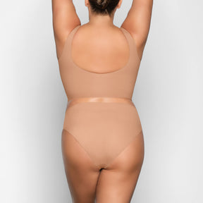 NAKED PLUNGE LONGLINE BRALETTE | OCHRE
