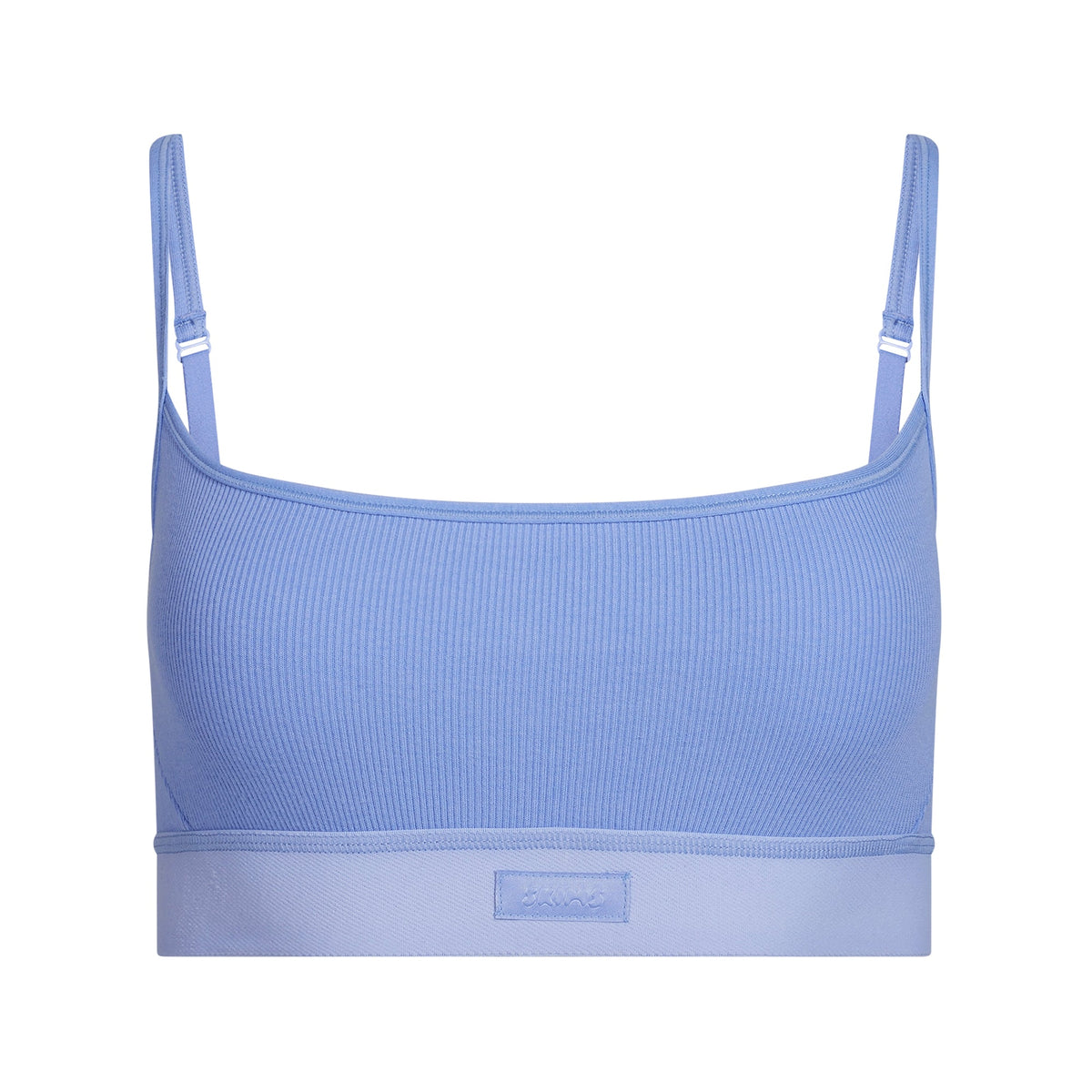 COTTON RIB SCOOP BRALETTE | BLUE VIOLET