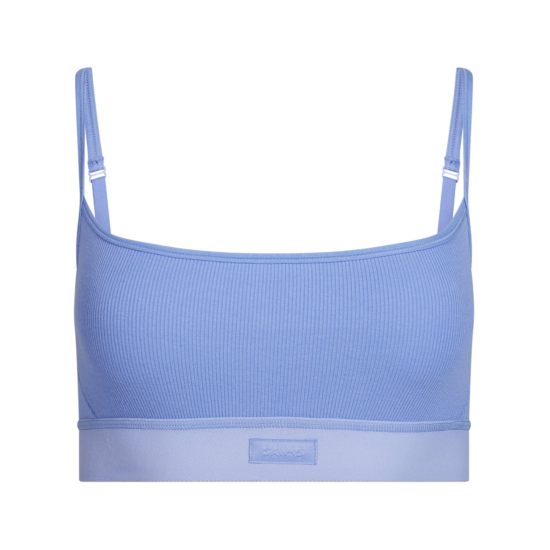COTTON RIB SCOOP BRALETTE | BLUE VIOLET