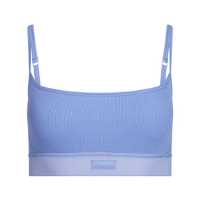 COTTON RIB SCOOP BRALETTE | BLUE VIOLET