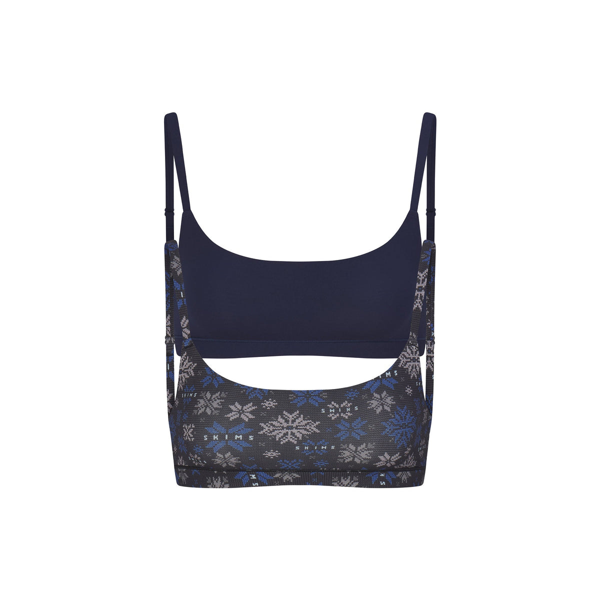 FITS EVERYBODY SCOOP BRALETTE 2-PACK | ONYX SNOWFLAKE FAIR ISLE AND NAVY
