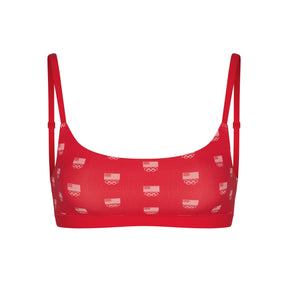 SKIMS FOR TEAM USA FITS EVERYBODY OLYMPIC SCOOP BRALETTE | RED