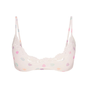FITS EVERYBODY LACE SCOOP BRALETTE | MARBLE CANDY HEART PRINT