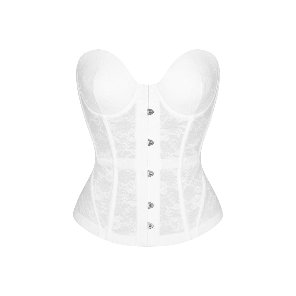 SKIMS ROMANCE LACE CORSET | SNOW