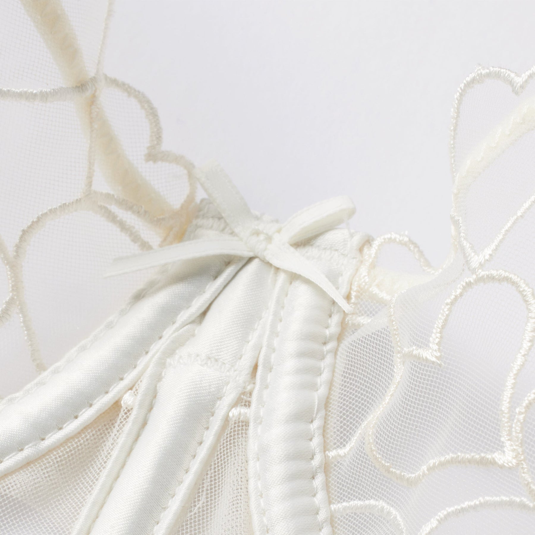 EMBROIDERED TULLE CROPPED CORSET | MARBLE