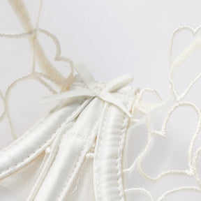 EMBROIDERED TULLE CROPPED CORSET | MARBLE