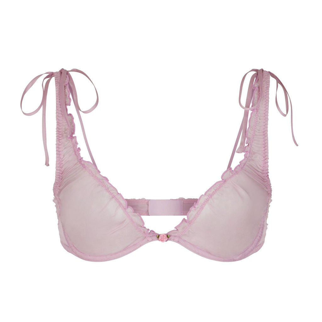 SKIMS ROMANCE LACE UNLINED PLUNGE BRA | IRIS MICA
