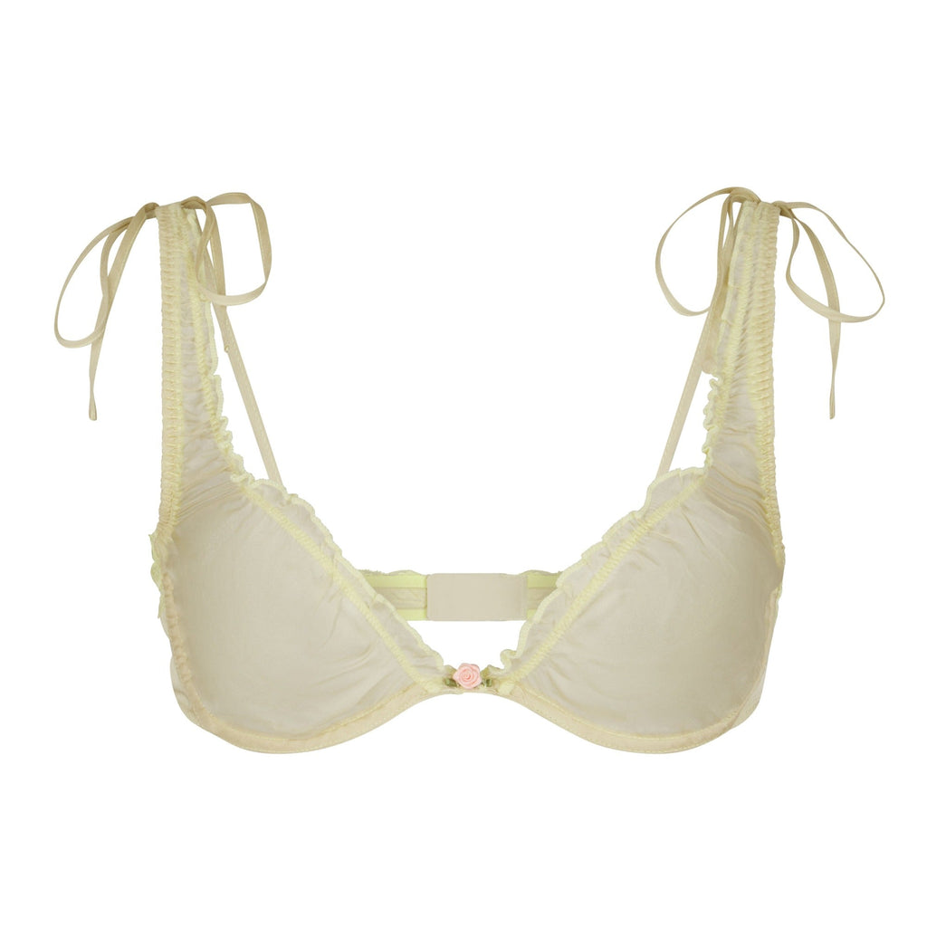 SKIMS ROMANCE LACE UNLINED PLUNGE BRA | SAGE