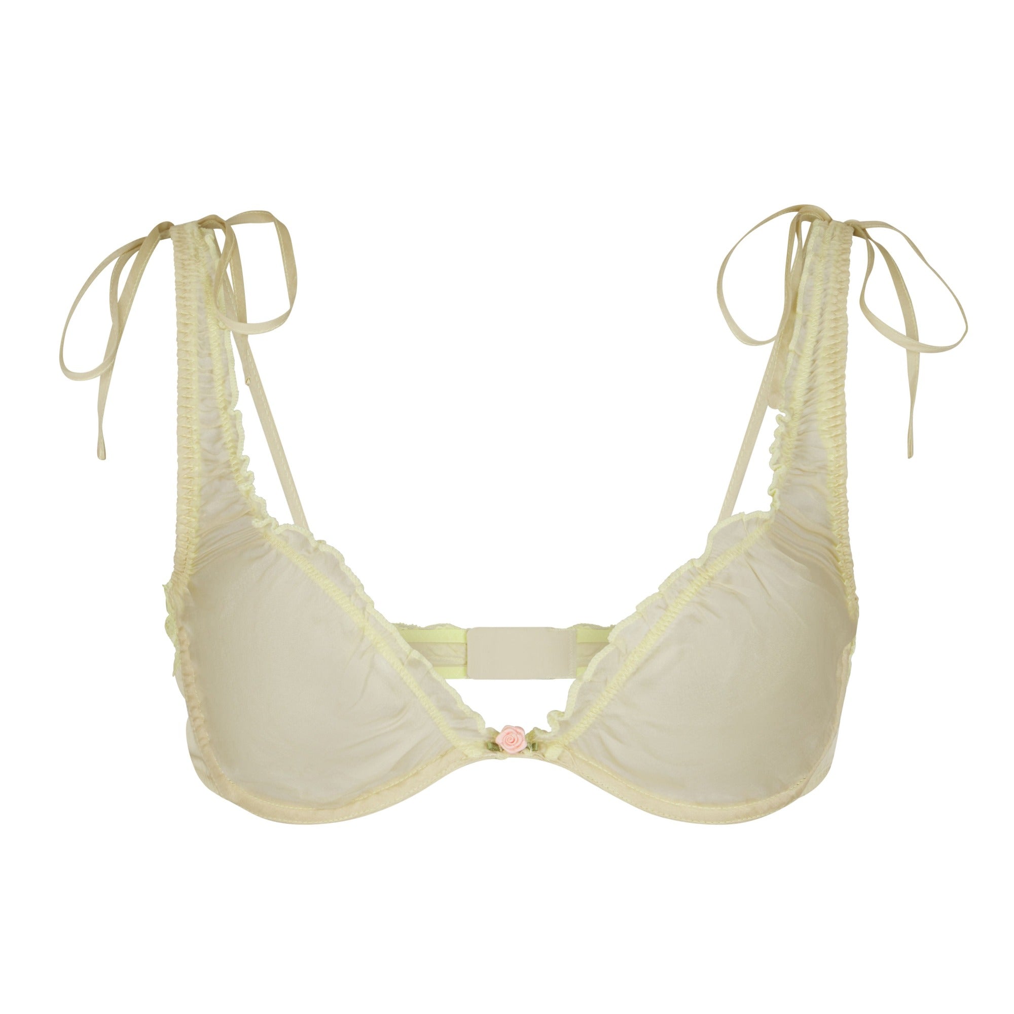 SKIMS ROMANCE LACE UNLINED PLUNGE BRA | SAGE