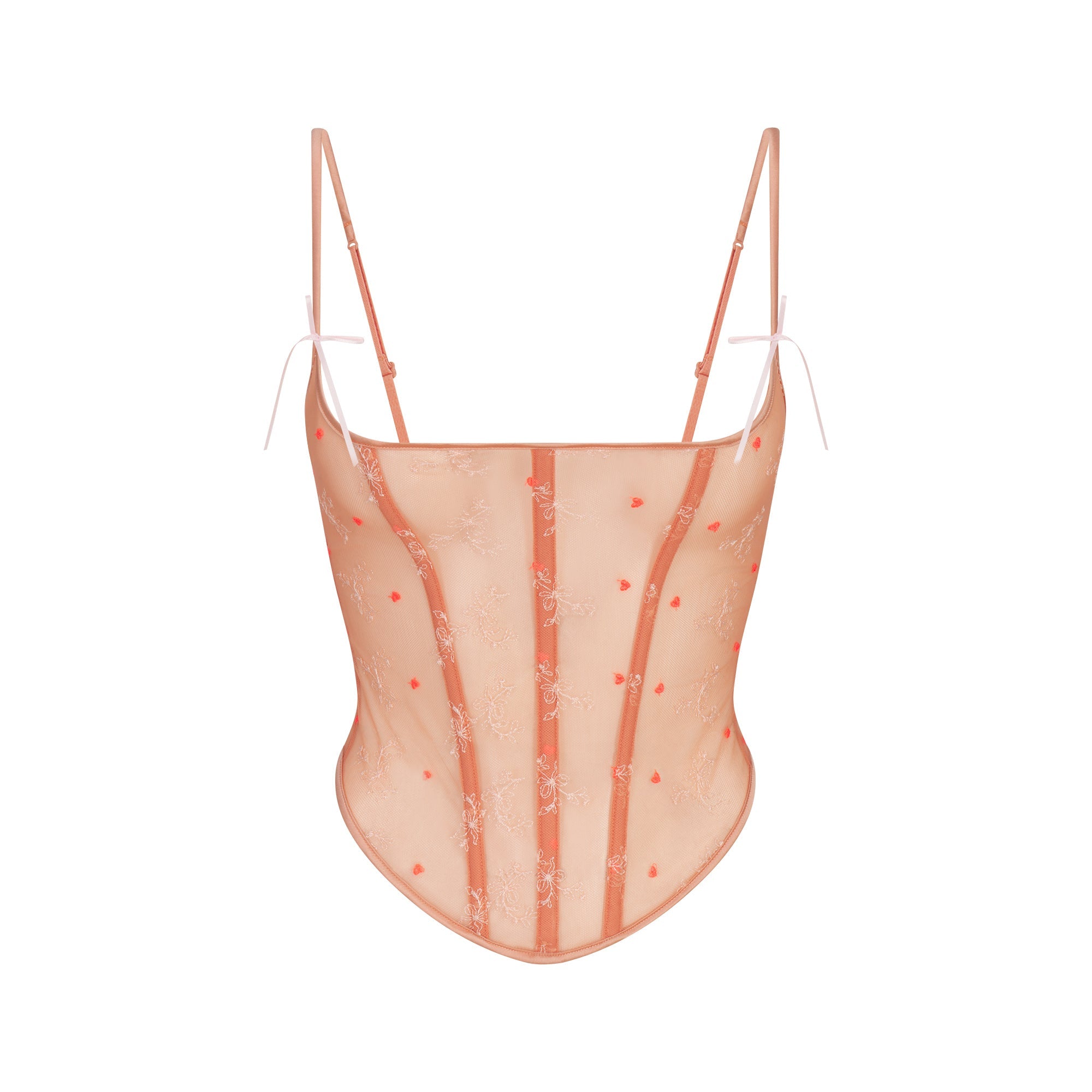 EMBROIDERED TULLE CORSET | GUAVA HEART TULLE