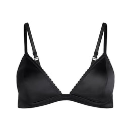 HEAVYWEIGHT SATIN TRIANGLE BRALETTE | ONYX