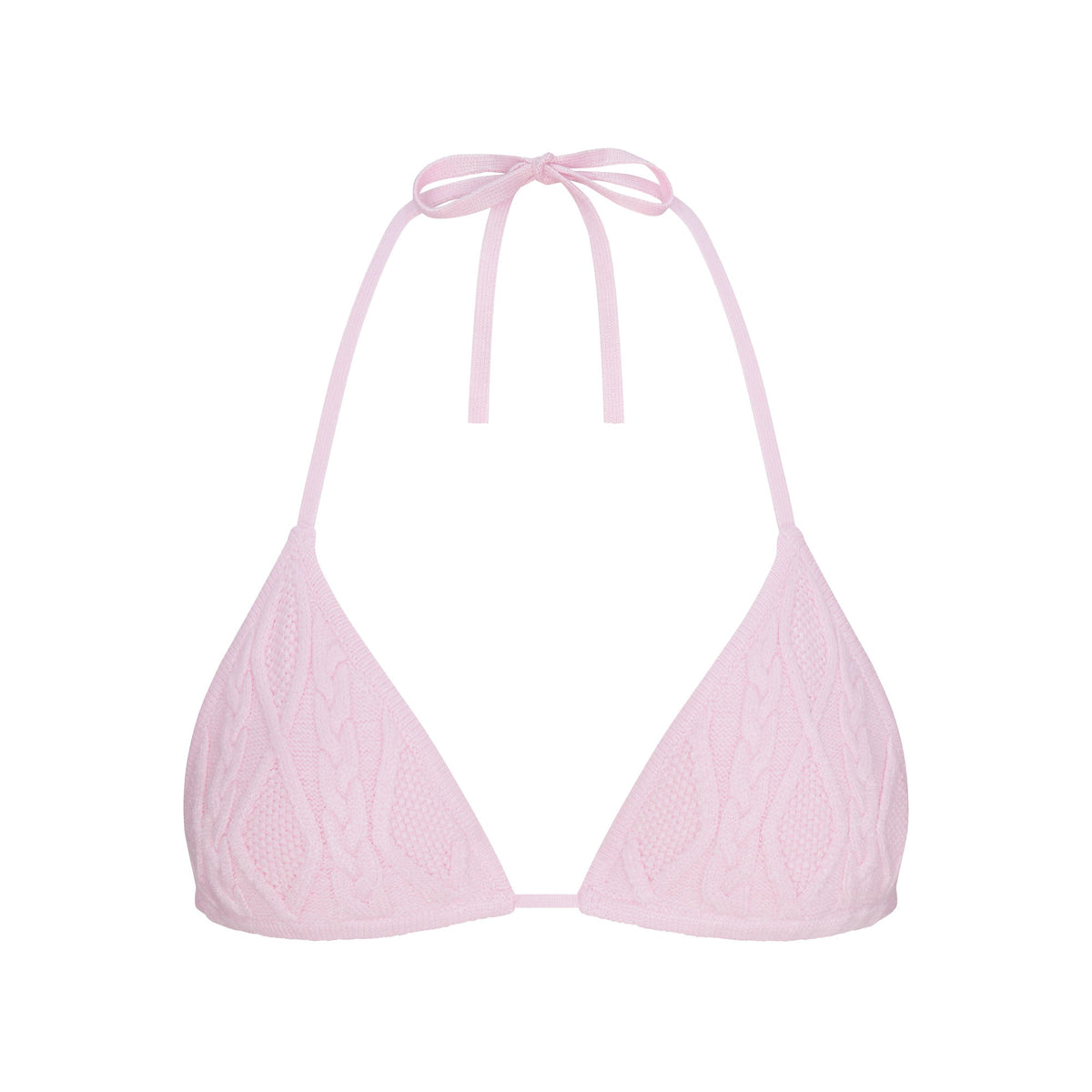 SWEATER KNIT TRIANGLE BRALETTE | BABY PINK