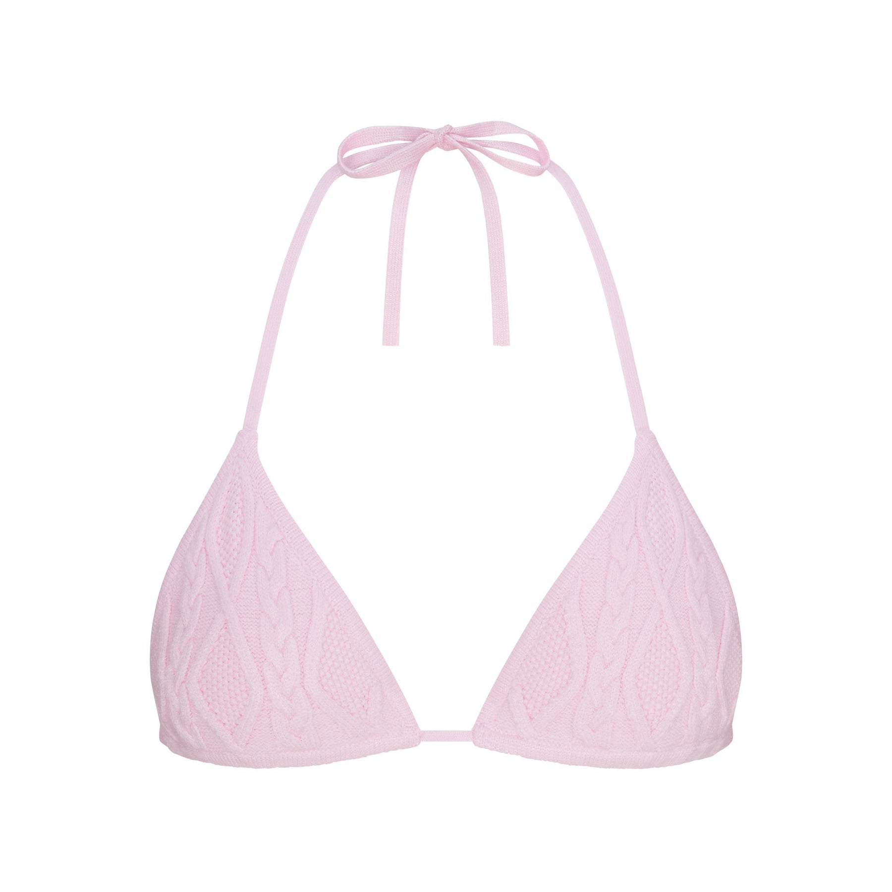 SWEATER KNIT TRIANGLE BRALETTE | BABY PINK