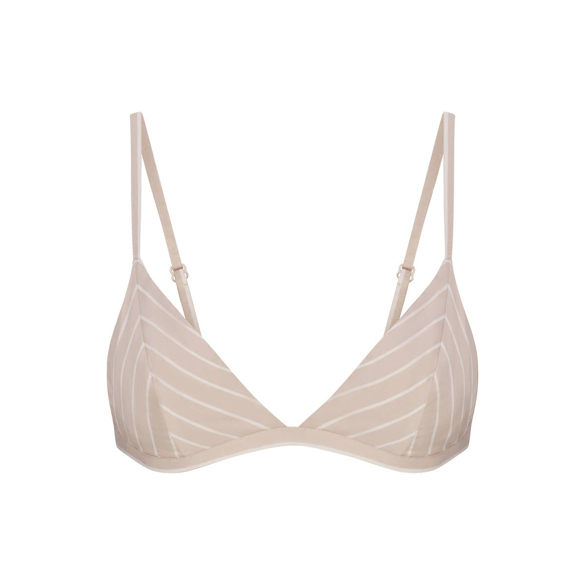 COTTON POPLIN TRIANGLE BRALETTE | STONE STRIPE