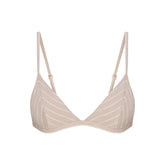 COTTON POPLIN TRIANGLE BRALETTE | STONE STRIPE
