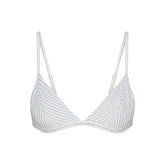 COTTON POPLIN TRIANGLE BRALETTE | ZEN BLUE STRIPE