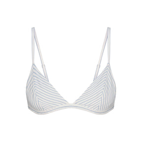 COTTON POPLIN TRIANGLE BRALETTE | ZEN BLUE STRIPE