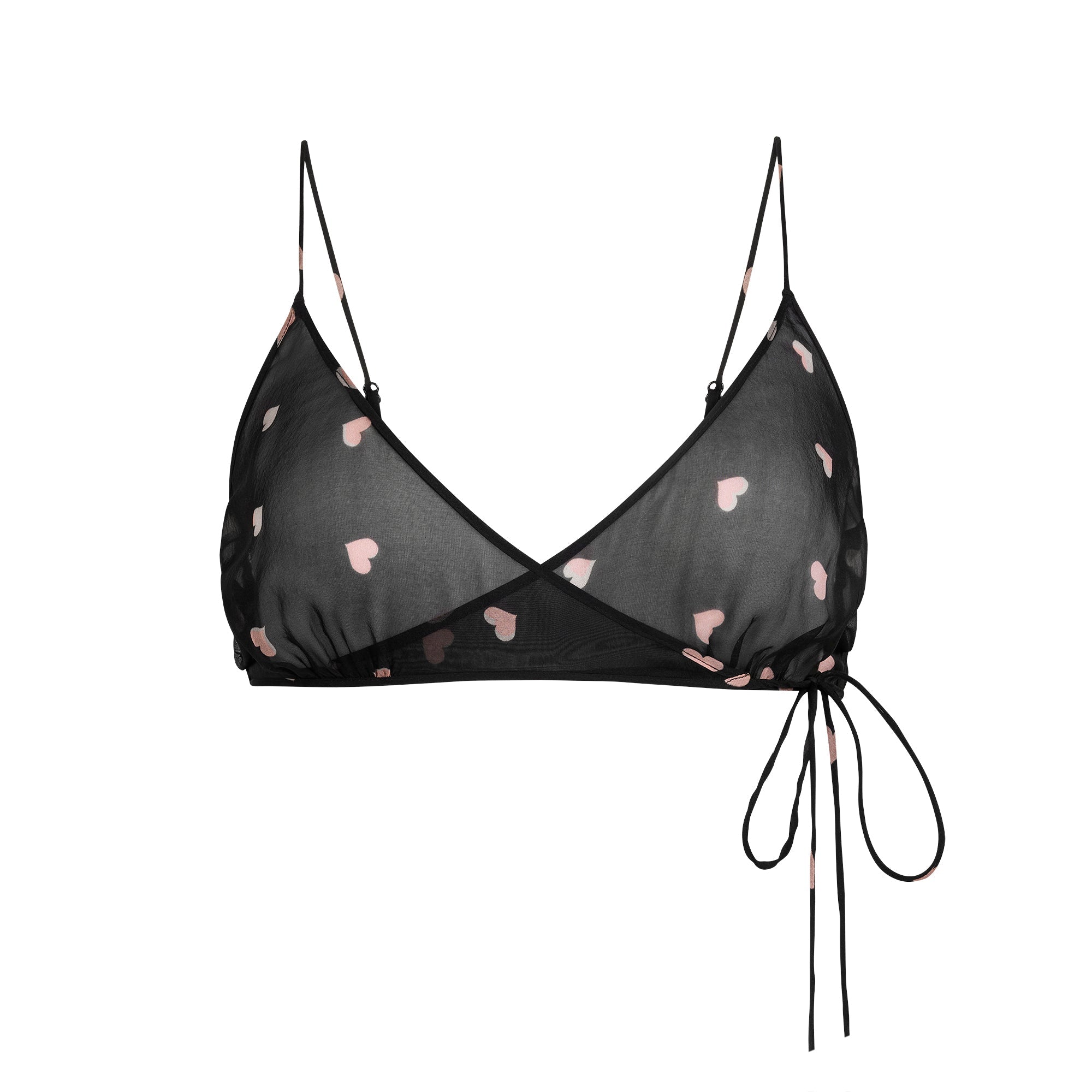 SKIMS ROMANCE SKIMPY WRAP BRALETTE | OBSIDIAN SPACED HEARTS