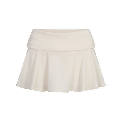 Cotton Jersey Foldover Mini Skort
