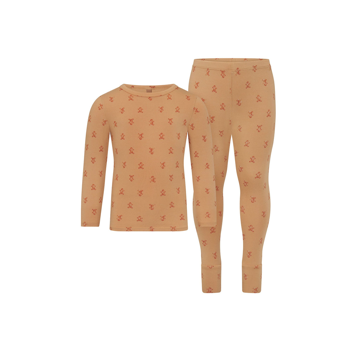 SKIMS SLEEP KIDS SLEEP SET | CARAMEL GINGERBREAD PRINT