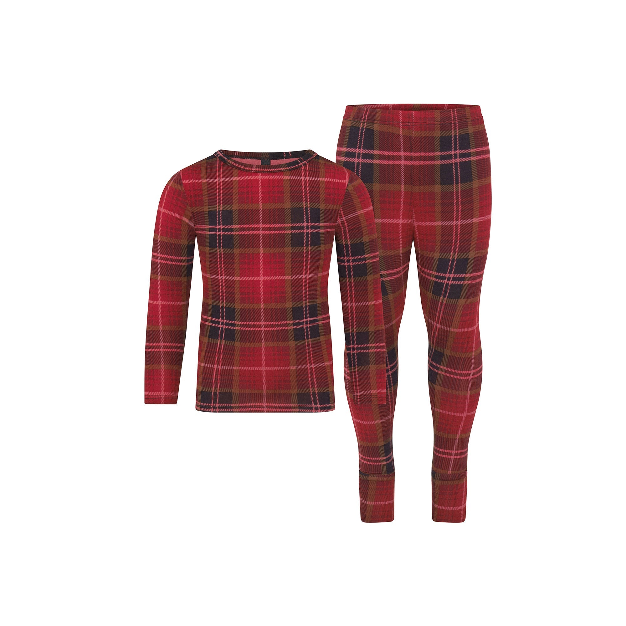 SKIMS SLEEP KIDS SLEEP SET | CRANBERRY PLAID