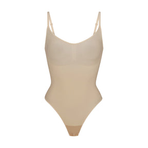 SHEER SEAMLESS BODYSUIT | SAND