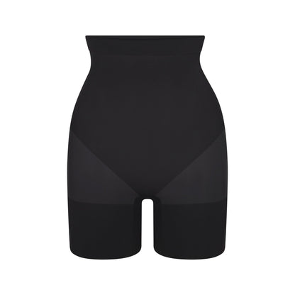 Sheer Seamless High-waisted Mid Thigh Short