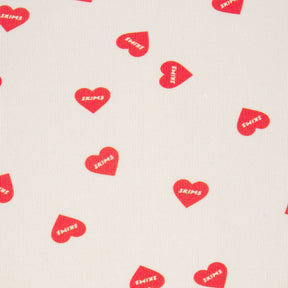 FITS EVERYBODY PICOT OFF THE SHOULDER ONESIE | RUBY HEART PRINT