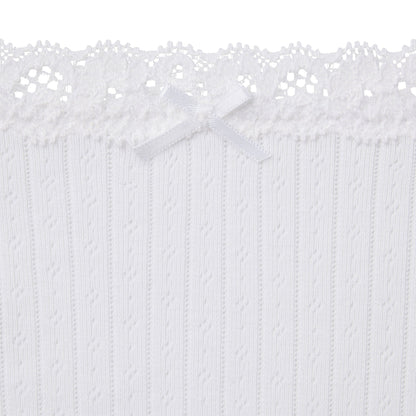 Lightweight Cotton Pointelle Lace String Thong