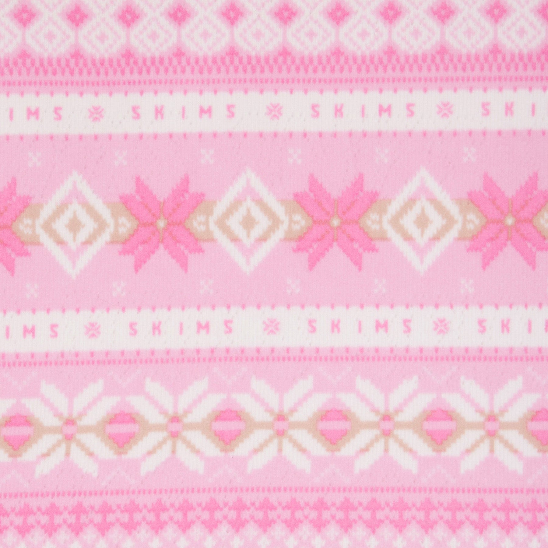 LOGO PLUSH POINTELLE LONG SLEEVE HENLEY | BUBBLE GUM SIENNA FAIR ISLE