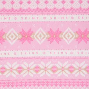 LOGO PLUSH POINTELLE LONG SLEEVE HENLEY | BUBBLE GUM SIENNA FAIR ISLE