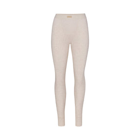 COTTON RIB LEGGING | HEATHER OATMEAL