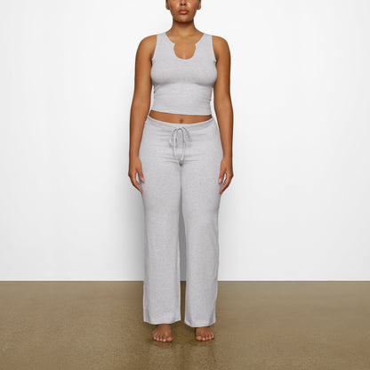 Cotton Jersey Straight Leg Pant