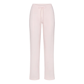 COTTON JERSEY STRAIGHT LEG PANT | BARELY PINK
