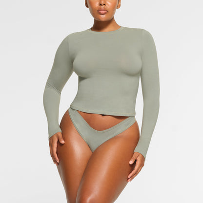 Cotton Jersey Long Sleeve T-shirt